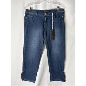 Ci Sono Women's L Dark Wash Cropped Denim Jeans P9076 20.5" Inseam NEW